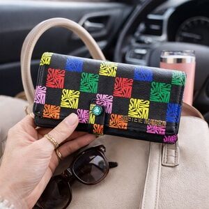 Steve Madden Multicolor Logo Wallet Clutch | Zip Coin | ID Window